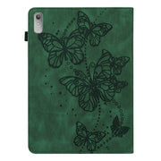 For Lenovo Pad Plus 2023 11.5 inch / Tab P11 Gen 2 Embossed Butterfly Pattern Leather Tablet Case(Green)