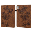 For Lenovo Pad Plus 2023 11.5 inch / Tab P11 Gen 2 Embossed Butterfly Pattern Leather Tablet Case(Brown) - Lenovo by PMC TechLife | Online Shopping South Africa | PMC TechLife | Buy Now Pay Later Mobicred
