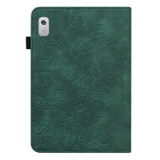 For Lenovo Tab M8 4th Gen Lace Flower Embossing Pattern Leather Tablet Case(Green)