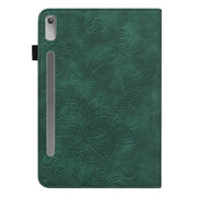 For Lenovo Pad Pro 2022 11.2 inch / Tab P11 Pro Gen 2 Lace Flower Embossing Pattern Leather Tablet Case(Green)