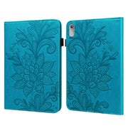 For Lenovo Pad Plus 2023 11.5 inch / Tab P11 Gen 2 Lace Flower Embossing Pattern Leather Tablet Case(Blue)
