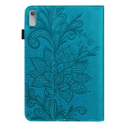 For Lenovo Pad Plus 2023 11.5 inch / Tab P11 Gen 2 Lace Flower Embossing Pattern Leather Tablet Case(Blue)