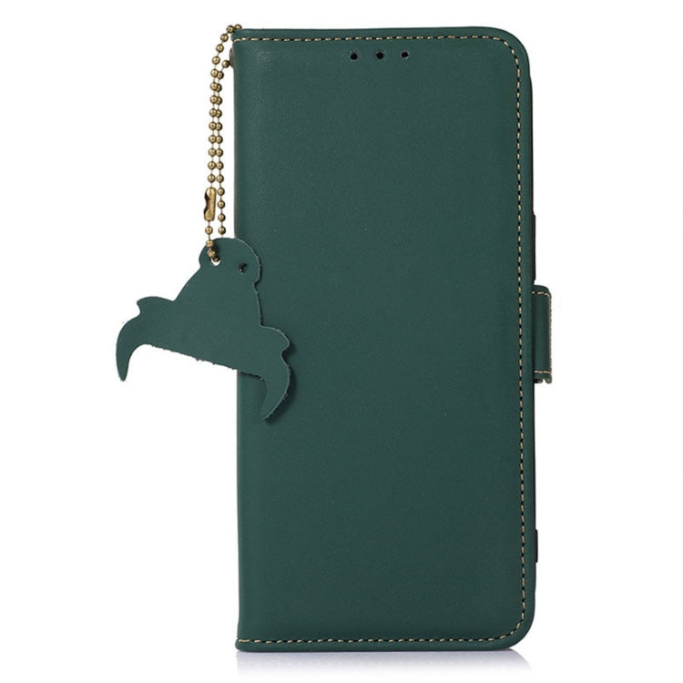 For OnePlus Ace 2 5G / 11R 5G Genuine Leather Magnetic RFID Leather Phone Case(Green)