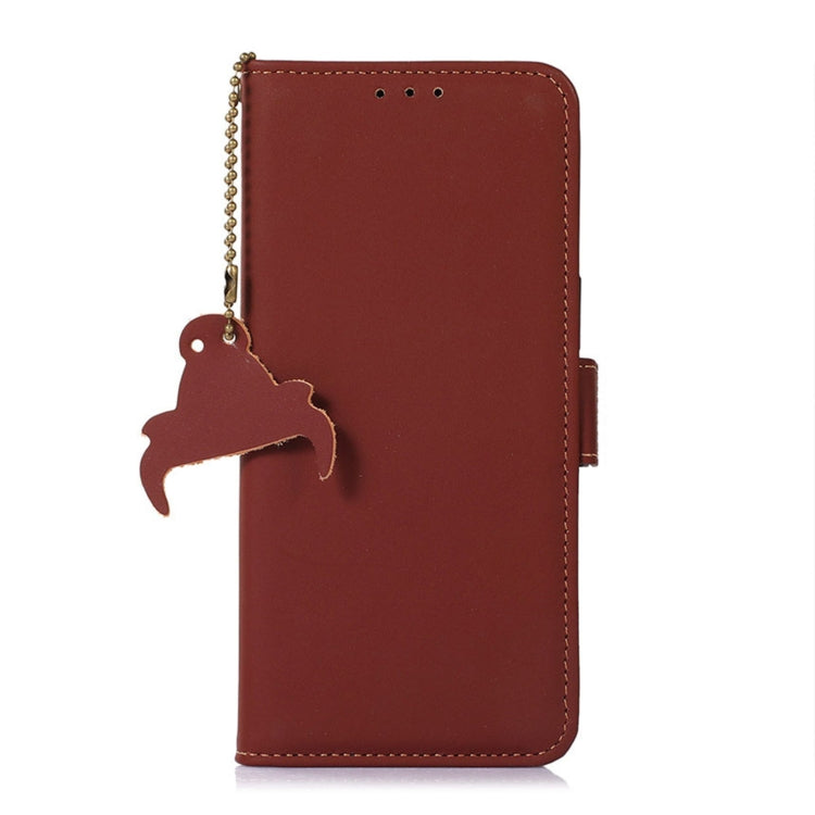 For OnePlus Ace 2 5G / 11R 5G Genuine Leather Magnetic RFID Leather Phone Case(Coffee)