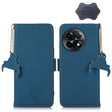 For OnePlus Ace 2 5G / 11R 5G Genuine Leather Magnetic RFID Leather Phone Case(Blue) - OnePlus Cases by PMC TechLife | Online Shopping South Africa | PMC TechLife | Buy Now Pay Later Mobicred