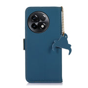 For OnePlus Ace 2 5G / 11R 5G Genuine Leather Magnetic RFID Leather Phone Case(Blue)