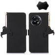 For OnePlus Ace 2 5G / 11R 5G Genuine Leather Magnetic RFID Leather Phone Case(Black) - OnePlus Cases by PMC TechLife | Online Shopping South Africa | PMC TechLife | Buy Now Pay Later Mobicred