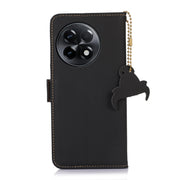 For OnePlus Ace 2 5G / 11R 5G Genuine Leather Magnetic RFID Leather Phone Case(Black)