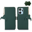For Honor X7a 4G Genuine Leather Magnetic RFID Leather Phone Case(Green) - Honor Cases by PMC TechLife | Online Shopping South Africa | PMC TechLife | Buy Now Pay Later Mobicred