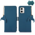 For Motorola Moto G73 5G Genuine Leather Magnetic RFID Leather Phone Case(Blue) - Motorola Cases by PMC TechLife | Online Shopping South Africa | PMC TechLife | Buy Now Pay Later Mobicred