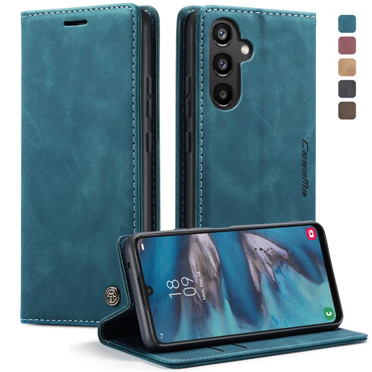 For Samsung Galaxy A34 5G CaseMe 013 Multifunctional Horizontal Flip Leather Phone Case(Blue)