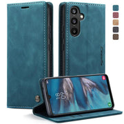 For Samsung Galaxy A34 5G CaseMe 013 Multifunctional Horizontal Flip Leather Phone Case(Blue)