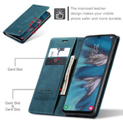 For Samsung Galaxy A34 5G CaseMe 013 Multifunctional Horizontal Flip Leather Phone Case(Blue)