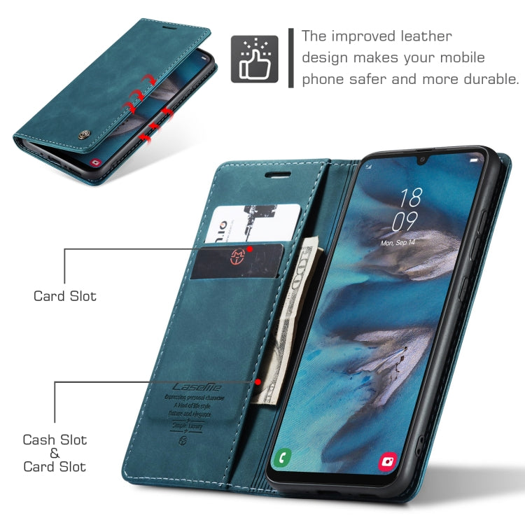 For Samsung Galaxy A34 5G CaseMe 013 Multifunctional Horizontal Flip Leather Phone Case(Blue)