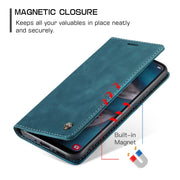 For Samsung Galaxy A34 5G CaseMe 013 Multifunctional Horizontal Flip Leather Phone Case(Blue)