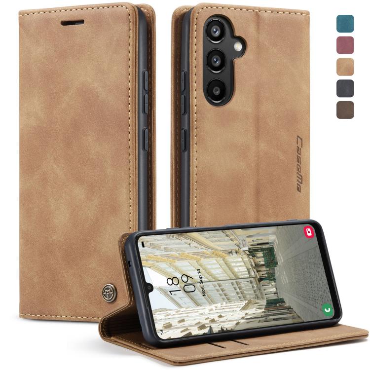 For Samsung Galaxy A34 5G CaseMe 013 Multifunctional Horizontal Flip Leather Phone Case(Brown)