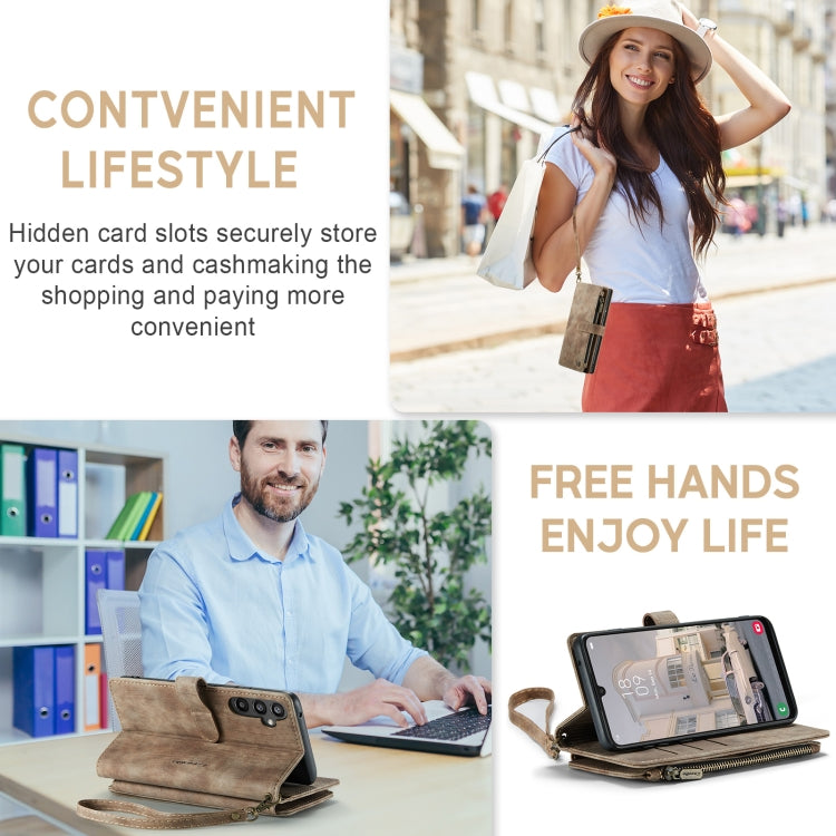For Samsung Galaxy A34 5G CaseMe C30 Multifunctional Leather Phone Case(Brown)