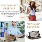 For Samsung Galaxy A34 5G CaseMe C30 Multifunctional Leather Phone Case(Brown)