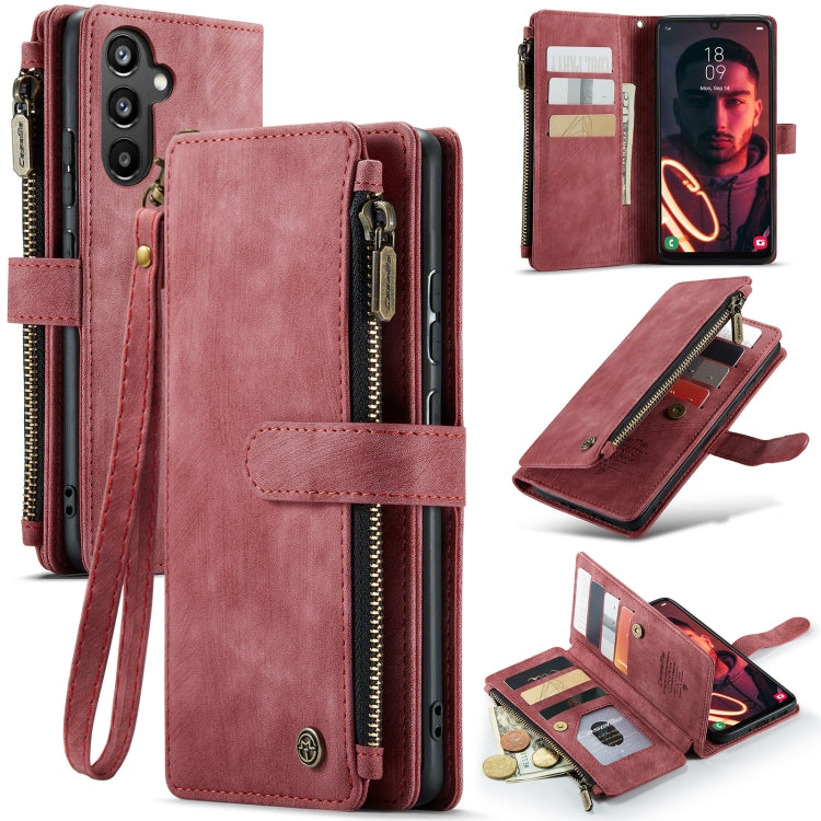 For Samsung Galaxy A34 5G CaseMe C30 Multifunctional Leather Phone Case(Red)