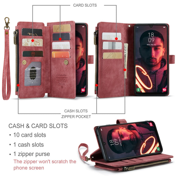 For Samsung Galaxy A34 5G CaseMe C30 Multifunctional Leather Phone Case(Red)