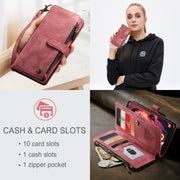 For Samsung Galaxy A34 5G CaseMe C30 Multifunctional Leather Phone Case(Red)