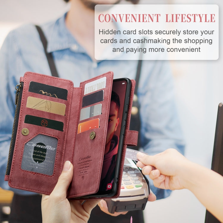 For Samsung Galaxy A34 5G CaseMe C30 Multifunctional Leather Phone Case(Red)