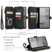 For Samsung Galaxy S23 5G CaseMe C30 Multifunctional Leather Phone Case(Black)