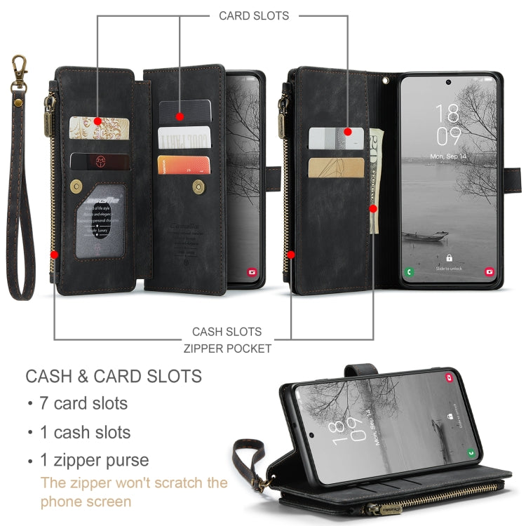 For Samsung Galaxy S23 5G CaseMe C30 Multifunctional Leather Phone Case(Black)