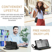 For Samsung Galaxy S23 5G CaseMe C30 Multifunctional Leather Phone Case(Black)