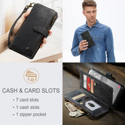 For Samsung Galaxy S23 5G CaseMe C30 Multifunctional Leather Phone Case(Black)