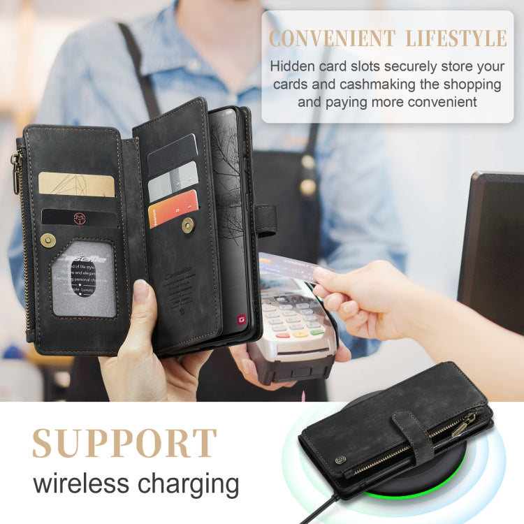 For Samsung Galaxy S23 5G CaseMe C30 Multifunctional Leather Phone Case(Black)