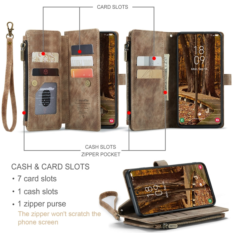 For Samsung Galaxy S23 5G CaseMe C30 Multifunctional Leather Phone Case(Brown)
