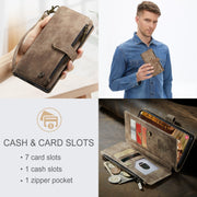 For Samsung Galaxy S23 5G CaseMe C30 Multifunctional Leather Phone Case(Brown)