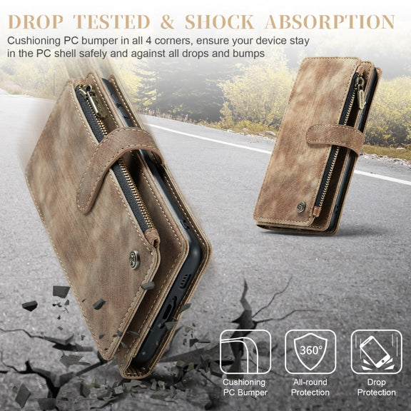 For Samsung Galaxy S23 5G CaseMe C30 Multifunctional Leather Phone Case(Brown)