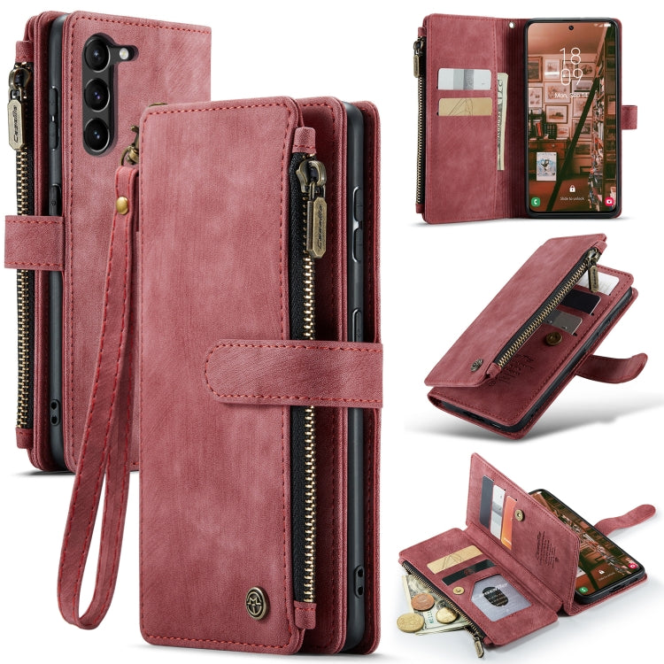 For Samsung Galaxy S23 5G CaseMe C30 Multifunctional Leather Phone Case(Red)