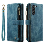 For Samsung Galaxy S23 5G CaseMe C30 Multifunctional Leather Phone Case(Blue)