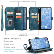 For Samsung Galaxy S23 5G CaseMe C30 Multifunctional Leather Phone Case(Blue)