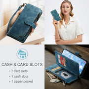 For Samsung Galaxy S23 5G CaseMe C30 Multifunctional Leather Phone Case(Blue)