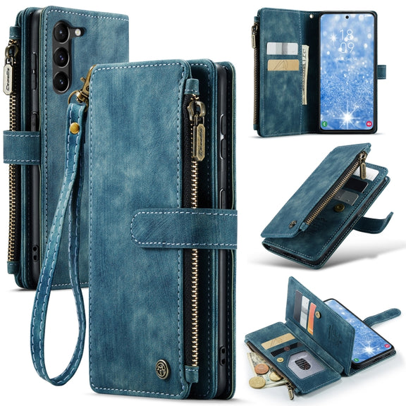 For Samsung Galaxy S23 5G CaseMe C30 Multifunctional Leather Phone Case(Blue)