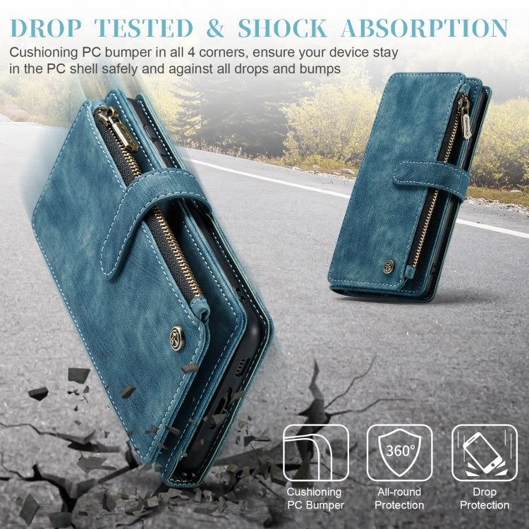 For Samsung Galaxy S23 5G CaseMe C30 Multifunctional Leather Phone Case(Blue)