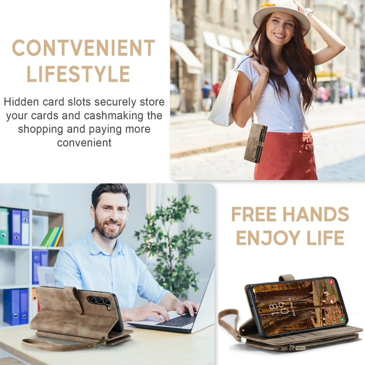 For Samsung Galaxy S23+ 5G CaseMe C30 Multifunctional Leather Phone Case(Brown)