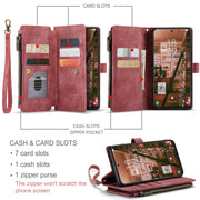 For Samsung Galaxy S23+ 5G CaseMe C30 Multifunctional Leather Phone Case(Red)