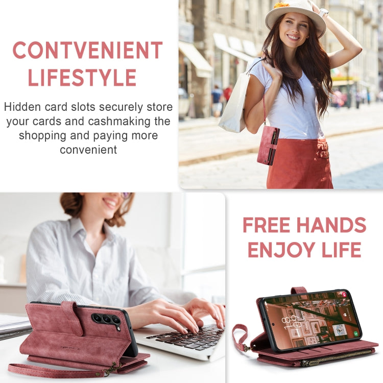 For Samsung Galaxy S23+ 5G CaseMe C30 Multifunctional Leather Phone Case(Red)