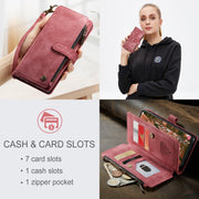 For Samsung Galaxy S23+ 5G CaseMe C30 Multifunctional Leather Phone Case(Red)