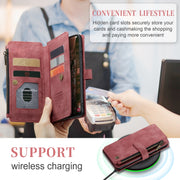 For Samsung Galaxy S23+ 5G CaseMe C30 Multifunctional Leather Phone Case(Red)