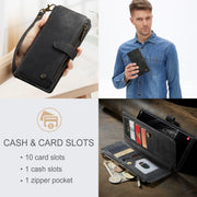 For Samsung Galaxy S23 Ultra 5G CaseMe C30 Multifunctional Leather Phone Case(Black)