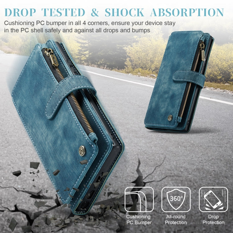 For Samsung Galaxy S23 Ultra 5G CaseMe C30 Multifunctional Leather Phone Case(Blue)