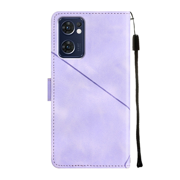 For OPPO Reno7 5G Foreign / Find X5 Lite Skin-feel Embossed Leather Phone Case(Light Purple)