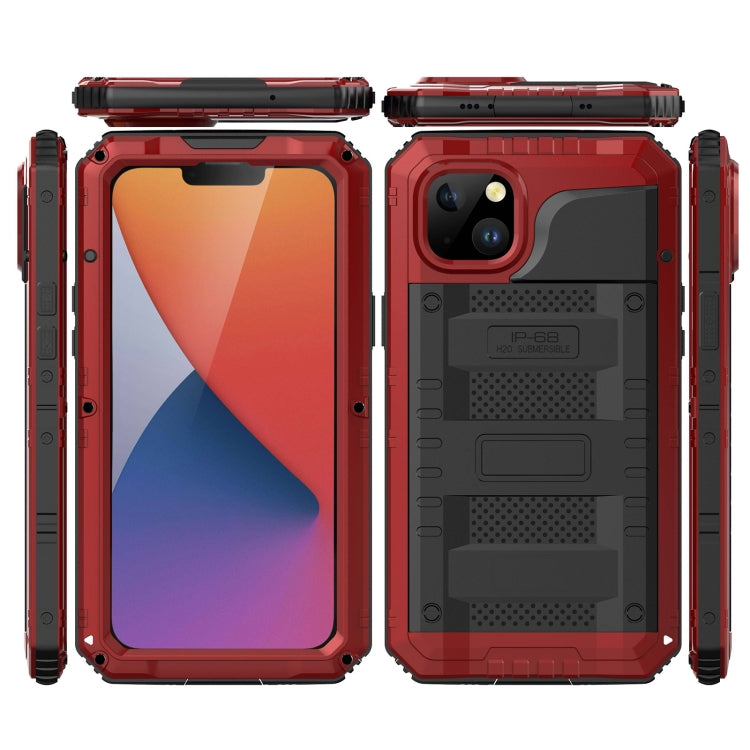 For iPhone 14 Plus RedPepper Wolf 360 Full Body Rugged Life Water-resistant Phone Case(Red)