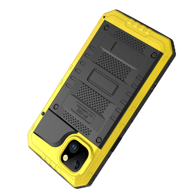For iPhone 14 Plus RedPepper Wolf 360 Full Body Rugged Life Water-resistant Phone Case(Yellow)